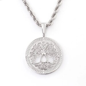 Provence Diamond Setting with GRA Certified Solid 18/14/10K White Gold Life Tree Pendant Hiphop Jewelry Trendy Anniversary Gift