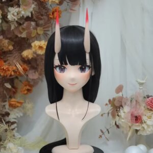 (NFD313-53)Customize Full Head With Lock Pretty Female/Girl Japanese Animego Character Kig Cosplay Kigurumi Mask Crossdress Doll
