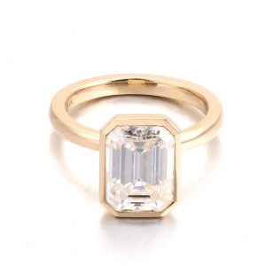 Provence S925 Moissanite Engagement rings for Women Bezel Settings Solitaire Wedding Band D Color 4.5CT With GRA Certificate