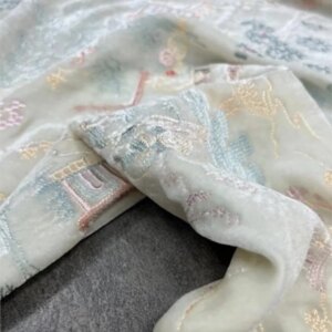 High-standard pavilions terraces and towers heavy industry embroidery silk velvet fabric blended small shirts cheongsam