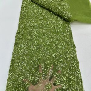 Fashion African Tulle Lace Fabric 2025 High Quality French Luxury Lace Nigerian Sequins Net Lace Fabric For Bridal Wedding Dress