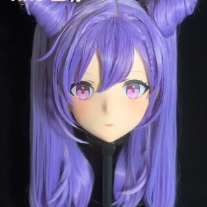 Customize Character Female/Girl Resin Kig Full Head With Lock Anime Cosplay Japanese Anime Kigurumi Mask