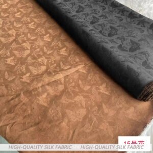 Black Jacquard Satin Silk Fabric Vintage Gambiered Guangdong Cheongsam Dress Summer