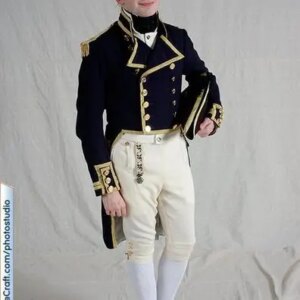 French Napoleon Royal Navy Uniform Costume Adult Men Military Army Officer Uniform Custom Made