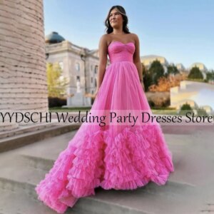 Customized Stain 2025 Applique Customize Color Pink Evening Dresses Simple Formal Prom Dresses Long Party Gown For Women 2023