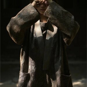 Chinese style jacquard for men and women couples Hanfu Daopao new cloak