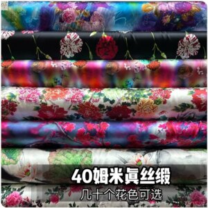 silk heavy 40 m satin digital printed cheongsam shirt dress national style fabric