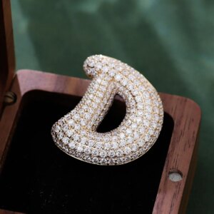 Provence jewelry custom name pendant iced out 10K/14K solid gold lab diamond letter pendant necklace brithday gift hip hop party