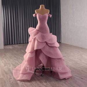 Customized High Quality Blue Women Birthday Party Dresses High Low Lace Pink Evening Dress Skirt vestidos de 15 quinceañera