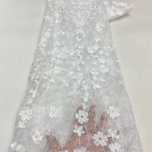 2025 African High Quality Lace Fabric Latest French Net Sequin Fabric Sewing Embroidered Lace in Tulle Nigeria Fabric