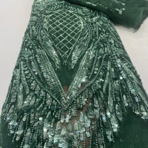 Sequence African Lace Fabric 5 Yards Embroiderd Nigerian Lace Fabric 2025 High Quality Laces Groom Tulle French Lace For Drees