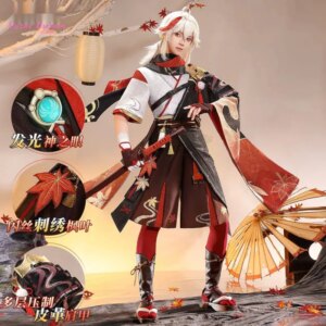 【Coser】 Kaedehara Kazuha Cosplay Costume Game Genshin Impact Uniform Halloween Party for Women Men Carnival Props