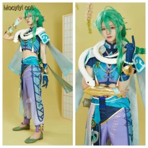 New Mooyiyi cos Genshin Impact Baizhu Cosplay costume Halloween Christmas Role Playing Party Comic Exhibition Game Anime S-XL
