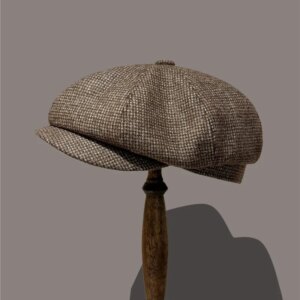 Autumn and winter men’s women’s casual fashion newsboy hat New brown octagon around painter’s