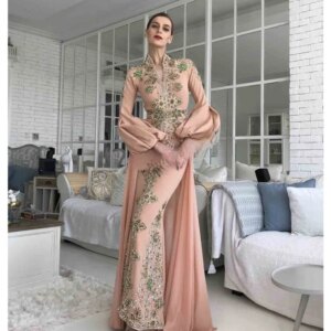 New Royal African Crystal Moroccan Work Dubai Kaftan Bridesmaid of Honor
