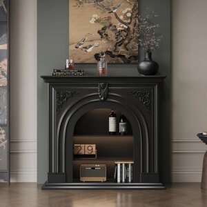 French Cream Style All Solid Wood Decorative Cabinet American Retro Living Room Fireplace Side Cabinet Entry Entrance Cabinet
