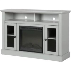 Electric Fireplace TV Stand Chicago TVS up to 50 Inch Realistic Log and Flame Effect Storage and Warmth Energy Efficient Rustic