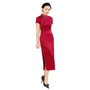 New High Quality Real Silk Cheongsam Qipao Women’s Clothing Dress Daily Banquet Festive Jacquard Auspicious Cloud