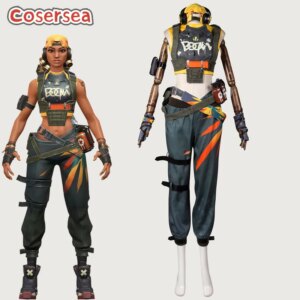 Cosersea Raze Cosplay Costume Game Valorant Raze Outfit Duelists Raze Agent Women Punk Uniform Halloween Carnival Party Fullset