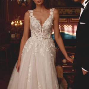 Sexy Deep V Neck Wedding Dress 2025 Stylish Applique Bridal Gown Elegant Sleeveless A-line Floor-length Gown Customized