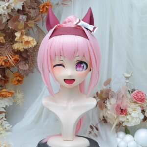 Customize Character Female/Girl Resin Kig Full Head With Lock Anime Cosplay Japanese Anime Kigurumi Mask