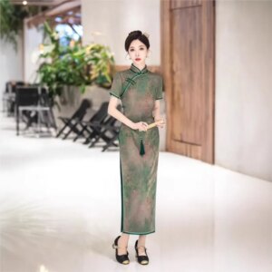 New cheongsam Chinese style elegant temperament long performance