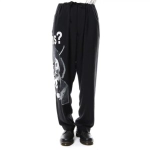 YOJI OOAK Original Design Personalized Legged Pants Casual Pants Design Asymmetrical Portrait Printed Pants