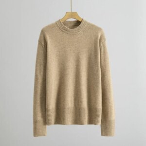 Winter Sweater Crew Neck Pullover Back Stitch Design Knitted Jumper