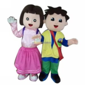 New Adult Hot Sale Foam Cute Both Boy And Girl Cartoon Mascot Costume Plush Christmas Fancy Dress Halloween Mascot Costume