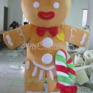 New Adult Hot Sale Foam Cute Gingerbread Man Fancy Cartoon Mascot Costume Plush Christmas Fancy Dress Halloween Mascot Costume