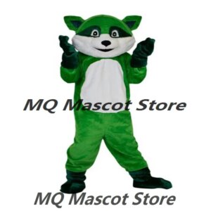 Cartoon Green Raccoon Mascot Costumes Cosplay Anime Character Birthday Mask Party Christmas Plush Fancy Dress Custom Carnival Ap