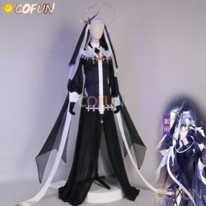 COFUN Arknights Whisperain Ladies Nun Dress Cosplay Costume Cos Game Anime Party Uniform Hallowen Play Role Clothes Clothing