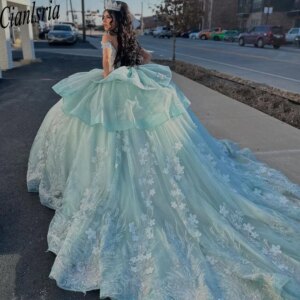 Vestidos De 15 Años Ball Gowns Quinceanera Dresses Off Shoulder Lace Appliqued Women Party Dress Sweet 15 Birthday Gowns