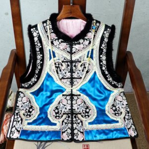 High-end Warm Mink Fur Vest Women’s Winter Royal Embroidery Flowers Loose Acetate Sleeveless Lady Top S-XXL