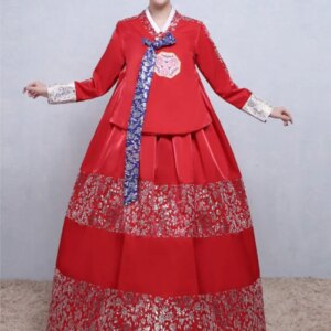 Korean Clothing Embroidery Flower Hanbok Women’s Daily Court Wedding Dress Clothes Show Dancing