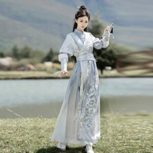 Custom Oversize Women&Men Cat Master Male Carnival Cosplay Costume White Outfit Chinese Hanfu Dress For Women Large Siz