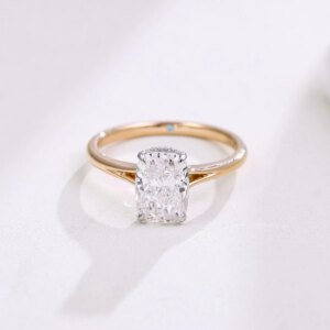 Provence Luxury Cushion Cut Ring IGI EF/VS Lab Diamonds 14K 18KGold Ring for Women Wedding Double Colour Personalized Custom
