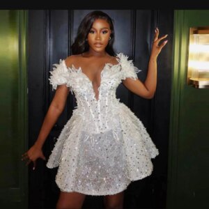 Major Beads Sequins Prom Dresses Off The Shoulder Sheer Neckline Luxury Girls Formal Birthday Dress Aso Ebi Party Cocktail Gown
