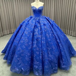 Customized Blue Princess Tulle Ball Gown Quinceanera Dresses Meninas De 15 Anos Appliques Beads 3D Flowers Lsmc17
