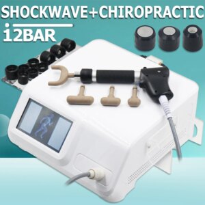 12Bar Professional Pneumatic Shockwave Therapy Machine For ED Therapy For Body Pain ReliefMassage Correction 2 In 1 Massager New