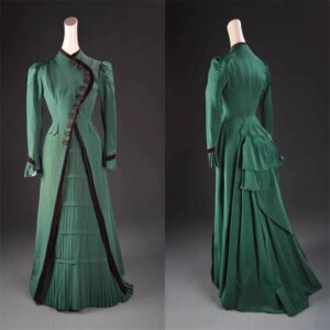 Movie Sea of Grass Lutie Cameron Brewton Cosplay Costume Victorian Women Pleated Long Dress Gown Party Outfits