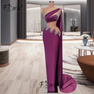 Elegant Arabic Cyrstal Straight Fitted Special Occasion Dress Long Shawl See Through Corset Boning Mermaid Evening Party Dresses