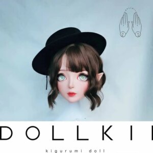 (DOLLKII-C) Top Quality Handmade Female Girl Resin Half Head Cosplay Japanese Role Play BJD Kigurumi Mask Crossdresser Doll Mask