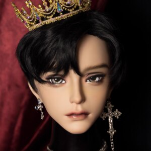 Customized Cosplay Men and Women Resin Half Head Mask BJD Mask Anime characters Cosplay Kigurumi OR Mask Wig and Fake eyes