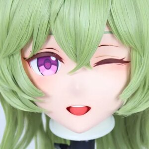 C-06Customize Full Head Resin Cartoon Cosplay Japanese Character Anime Role Play Crossdress Kigurumi Mask With Back Shell