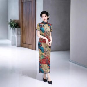 New cheongsam Chinese style elegant temperament long performance