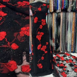 Gold Luxury African Tulle Laces Latest Handmade Beads Lace Fabric High Quality Nigerian Tulle Net Lace Embroidery Bride Lace