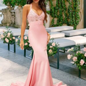Halter Neck Mermaid Bridesmaid Dress Sexy Sleeveless Lace Satin with Appliques Vestido de la dama de honor Custom Made SU09