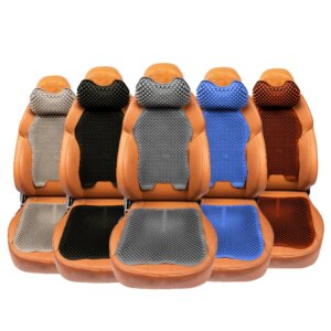2 set hot sell high quality ventilated cooling massage universal silicone car seat cushion lumber backrest neck pillow headrests
