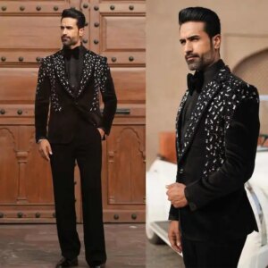 Gorgeous Wedding Suit for Man Slim Suits Beading Diamond Business Lapel Blazer Formal Occasions Suits for Men Party Customized